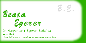 beata egerer business card